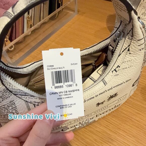 NWT Coach Carmen Mini Crossbody Bag With Newspaper Print CDB86 - Picture 5 of 8